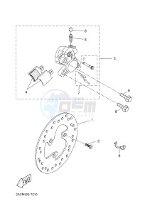 YN50 YN50F NEO'S 4 (2ACM 2ACM 2ACM 2ACM) drawing FRONT BRAKE CALIPER