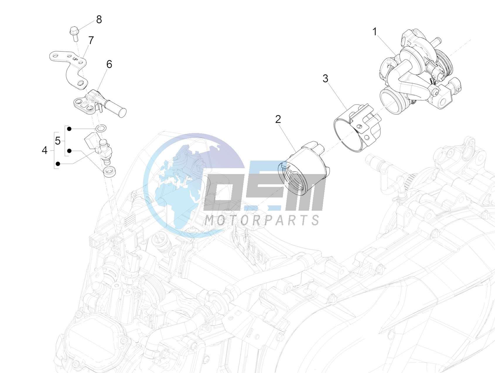 Throttle body - Injector - Union pipe