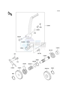 KX 65 A [KX65 MONSTER ENERGY] (A6F - A9FA) A9F drawing KICKSTARTER MECHANISM