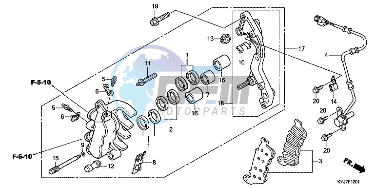 FRONT BRAKE CALIPER (CBR250RA)