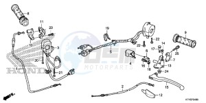 CBR125RSF CBR125RS E drawing HANDLE LEVER/ SWITCH/ CABLE