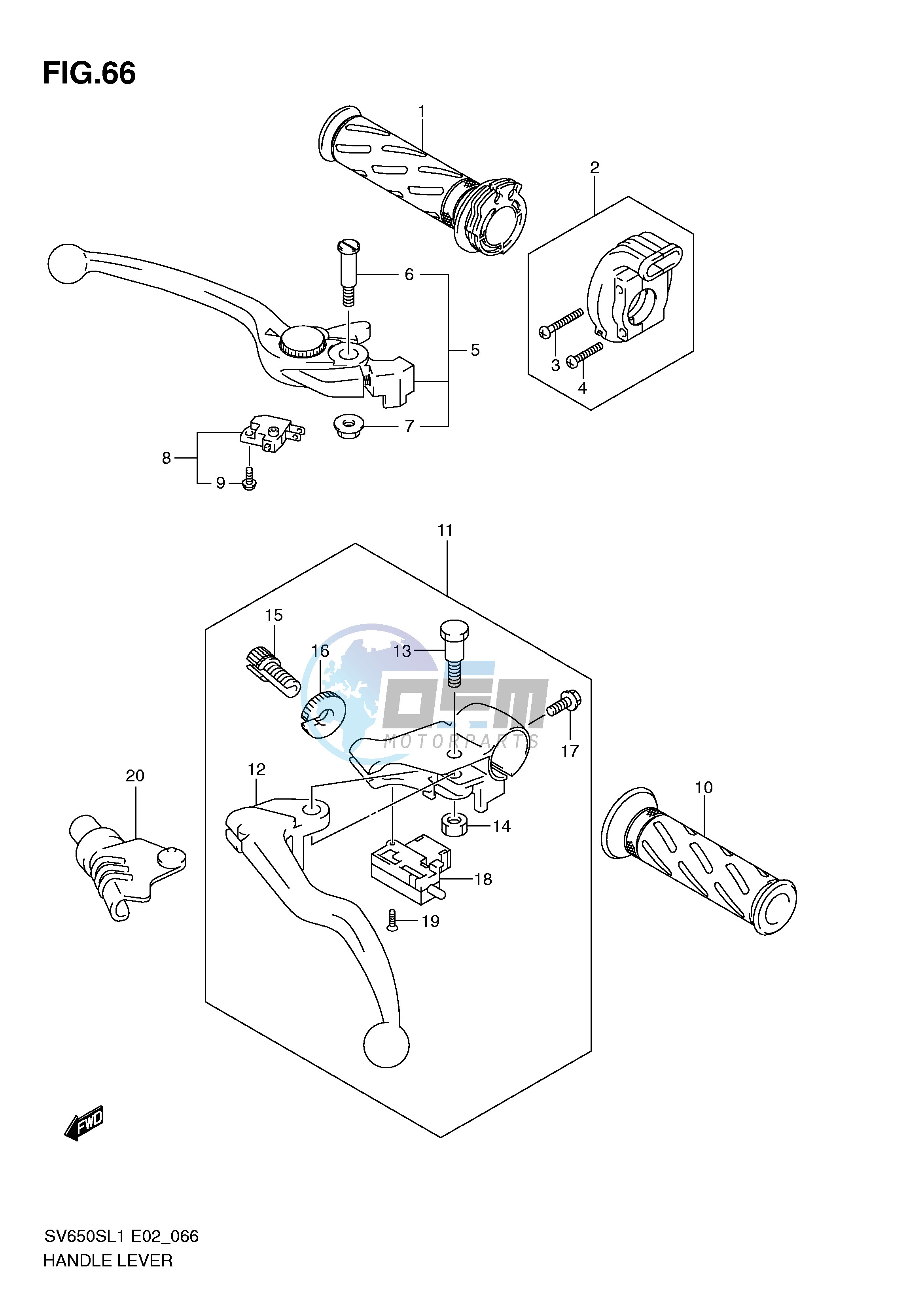 HANDLE LEVER (SV650SL1 E2)