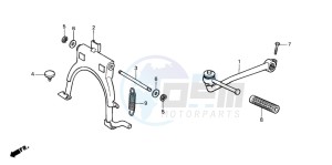 SH50D drawing MAIN STAND/ KICK STARTER ARM