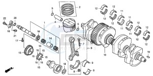 CB1300S CB1300SUPER FOUR drawing CRANKSHAFT/PISTON