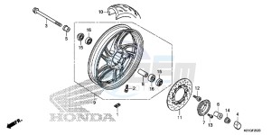 SH125ASG SH125D UK - (E) drawing FRONT WHEEL