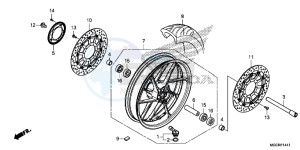 CB1100 UK - (E) drawing FRONT WHEEL (CB1100NA/NAD)