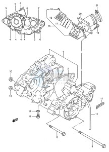 RM125 (E28) drawing CRANKCASE (MODEL K)