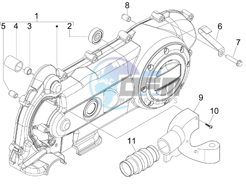 Crankcase cover and cooling