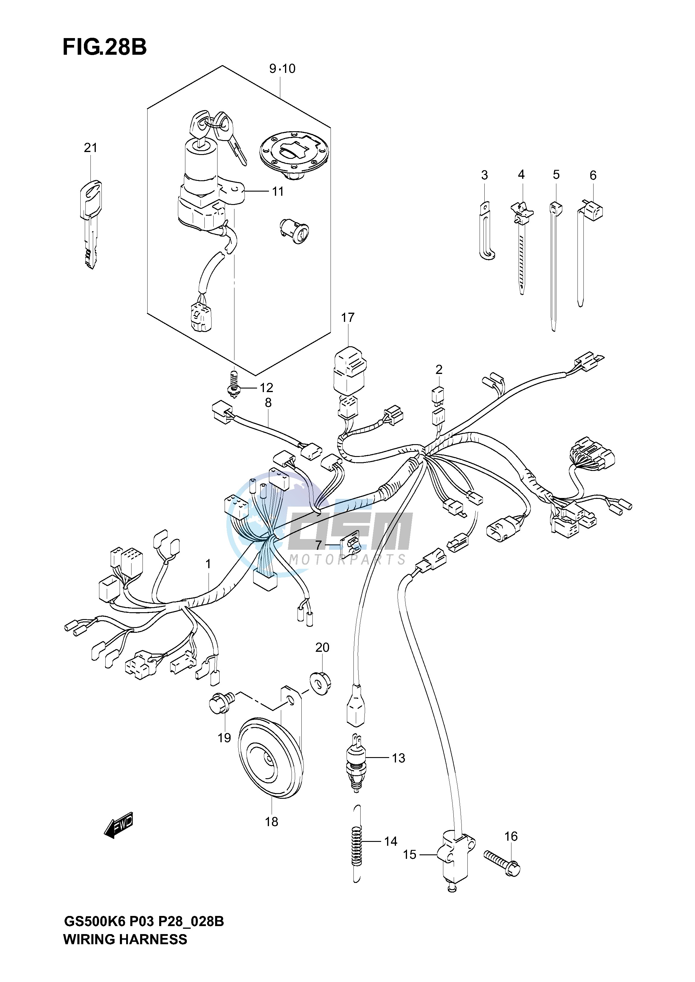 WIRING HARNESS (GS500FK4 K5 K6)