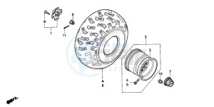 TRX200D FOURTRAX 200 drawing REAR WHEEL