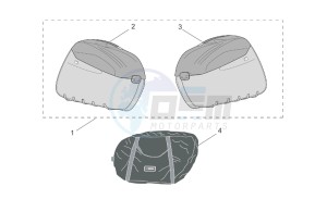 Scarabeo 500 drawing Acc. - Top/cases side cases