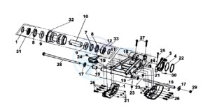 QUAD LANDER 300 drawing SUSPENSION - REAR FORK