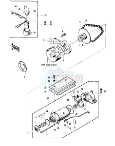 KZ 400 D (D3-D4) drawing STARTER MOTOR_STARTER CLUTCH  -- 76 -77 KZ400 - D3_D4- -