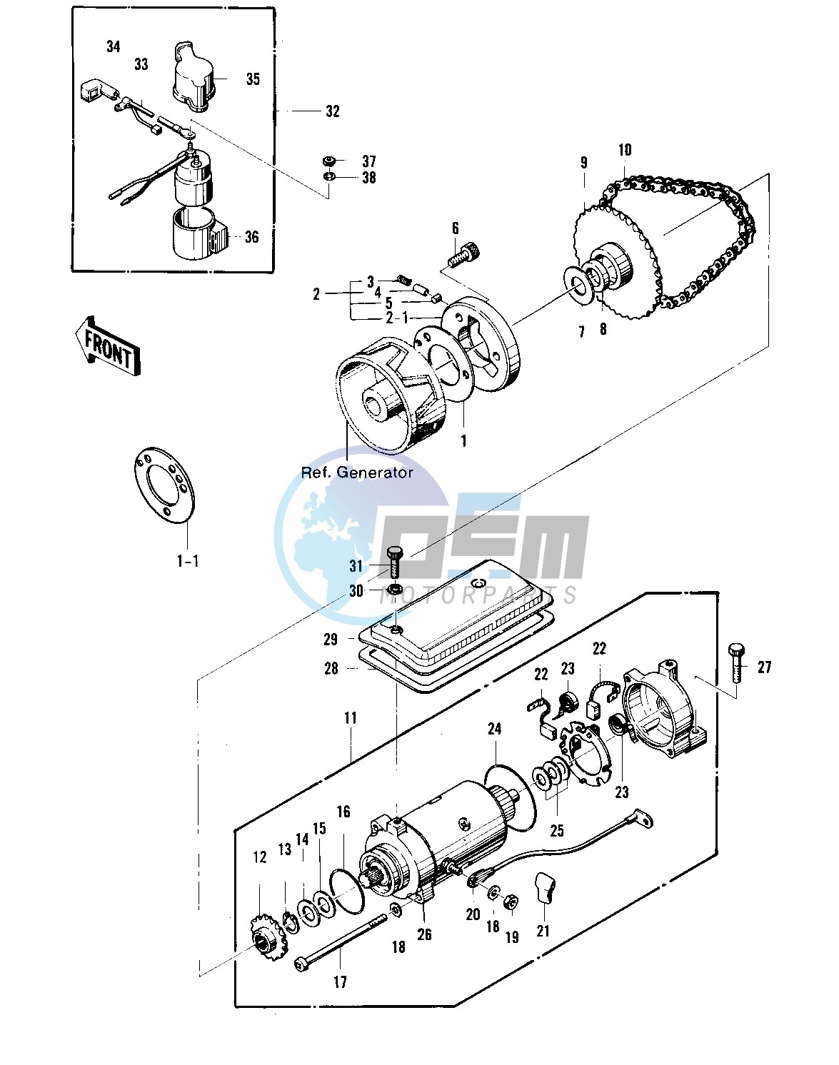 STARTER MOTOR_STARTER CLUTCH  -- 76 -77 KZ400 - D3_D4- -