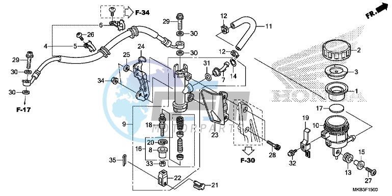 REAR BRAKE MASTER CYLINDER ( CBR1000RR/ S)