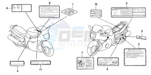 CBR1100XX SUPER BLACKBIRD drawing CAUTION LABEL