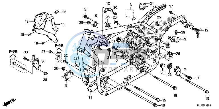 FRAME BODY (VT750CS/ C2B/ C2S/ C)