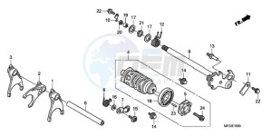 CB600F3A UK - (E / MKH ST) drawing GEARSHIFT DRUM