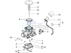 X9 125 Evolution potenziato (UK) drawing Carburetors components