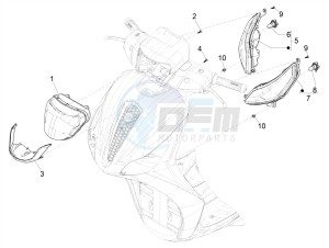 MEDLEY 150 4T IE ABS E3 2020 (APAC) drawing Front headlamps - Turn signal lamps