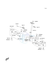 KSF 50 B [KFX50] (B7F-B9S) B9S drawing STEERING SHAFT