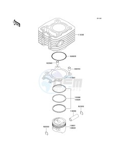 KLF 250 A [BAYOU 250] (A6F-A9F) A8F drawing CYLINDER_PISTON-- S- -