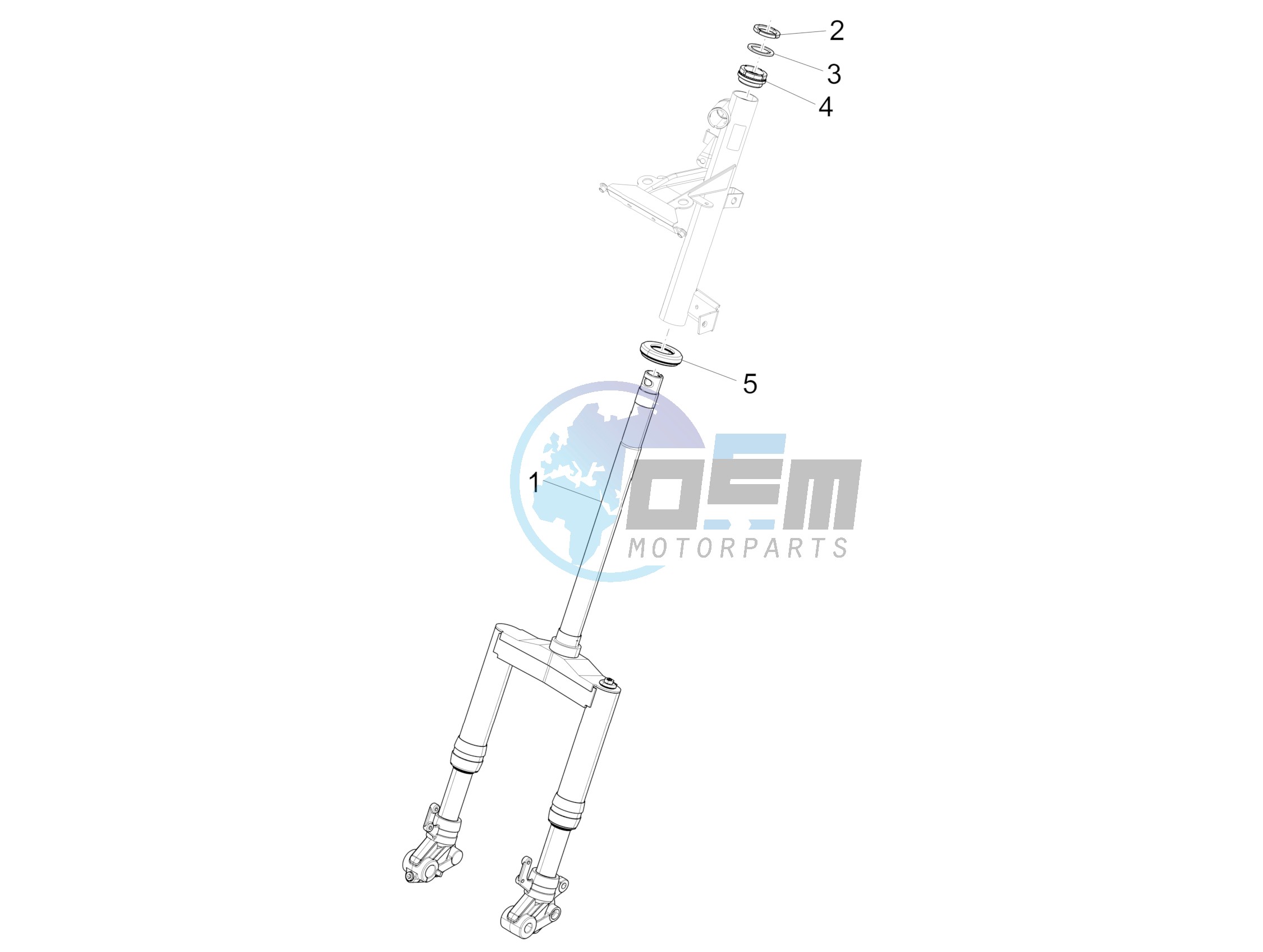 Fork/steering tube - Steering bearing unit