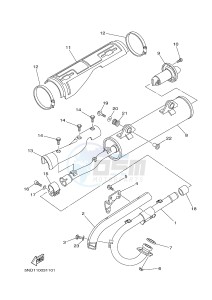 YFM450FWAD YFM45FGPB GRIZZLY 450 EPS (1CTC 1CTD 1CTE) drawing EXHAUST