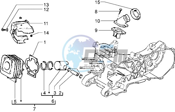 Cylinder - piston - wrist pin unit