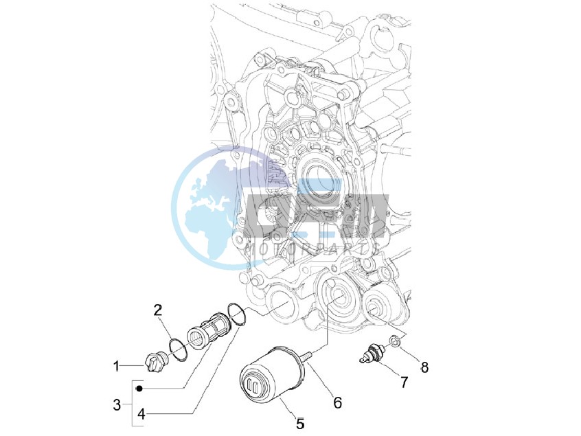 Flywheel magneto cover - Oil filter