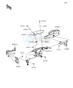 Z1000 ABS ZR1000GEF FR GB XX (EU ME A(FRICA) drawing Cowling(Upper)(GEF~GFF)