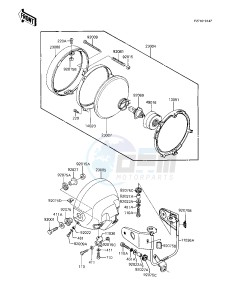 KZ 1100 A [SHAFT] (A1-A3) [SHAFT] drawing HEADLIGHT -- KZ1100-A3- -