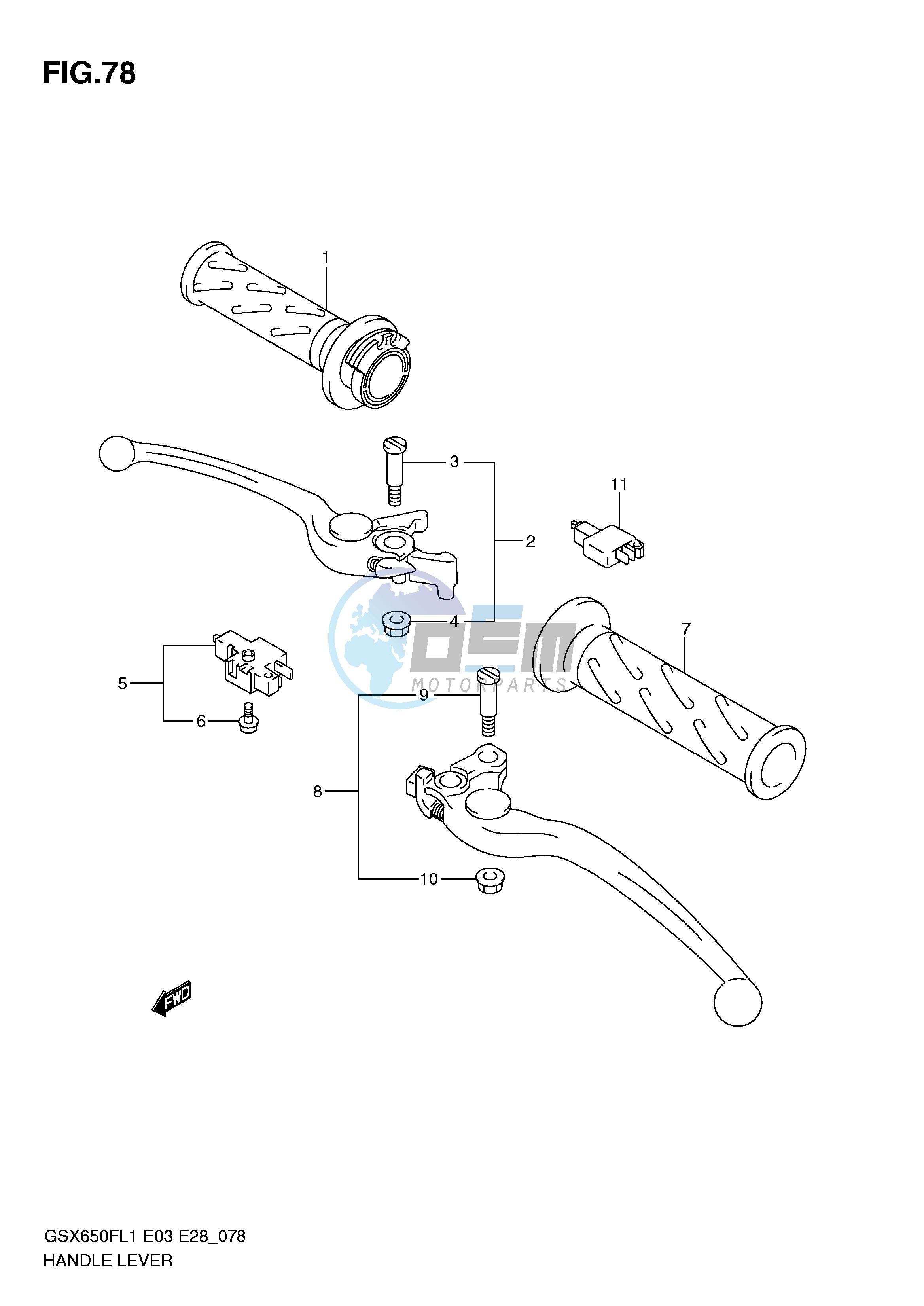 HANDLE LEVER (GSX650FL1 E33)