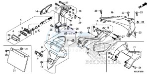 CBR600RAD CBR600RR ABS UK - (E) drawing REAR FENDER/LICENSE LIGHT