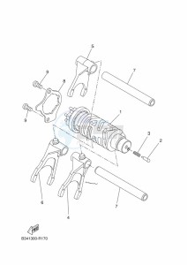 XSR700 MTM690 (BU33) drawing SHIFT CAM & FORK