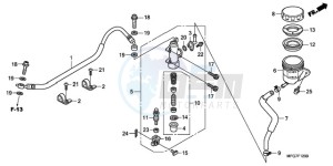 CB600F9 U / ABS ST drawing REAR BRAKE MASTER CYLINDER (CB600F/F3)