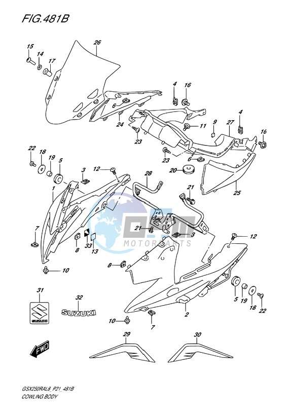 COWLING BODY (GW250RAZL8 P21)