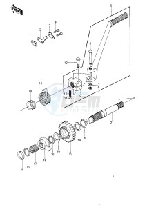 KE 250 B (B1-B3) drawing KICKSTARTER MECHANISM