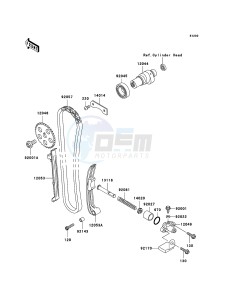 KLF250 KLF250A7F EU GB drawing Camshaft(s)/Tensioner