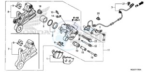 CB500FD CB500F UK - (E) drawing REAR BRAKE CALIPER