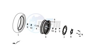 GTS 300i 2012 drawing FRONT WHEEL