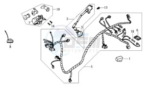 JET EURO X 50 25KMH drawing WIRING HARNASS - ELECTRONIC PARTS