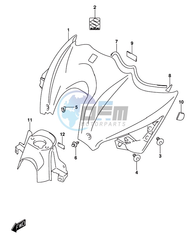 FUEL TANK FRONT COVER (GSX-S1000AL8 E21)