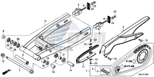 CB500XAE CB500X ABS UK - (E) drawing SWINGARM