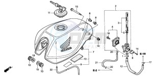 CB600F2 HORNET S drawing FUEL TANK (CB600F2/F22)