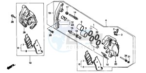 VFR750F drawing FRONT BRAKE CALIPER