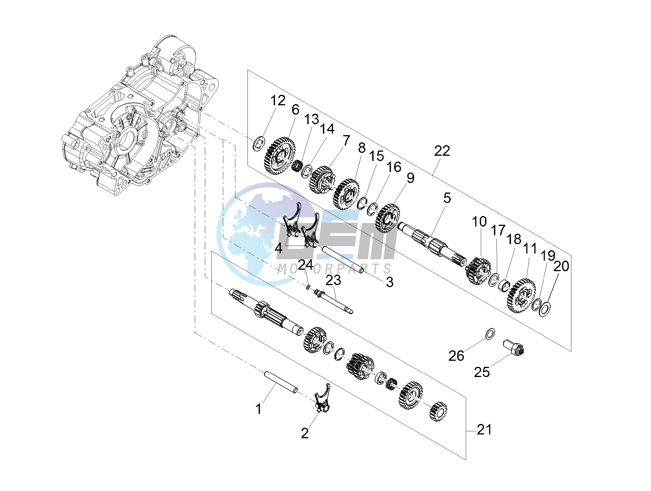 Gear box - Gear assembly