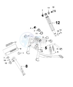 DJANGO 125 ALLURE drawing REAR SHOCK AND STAND