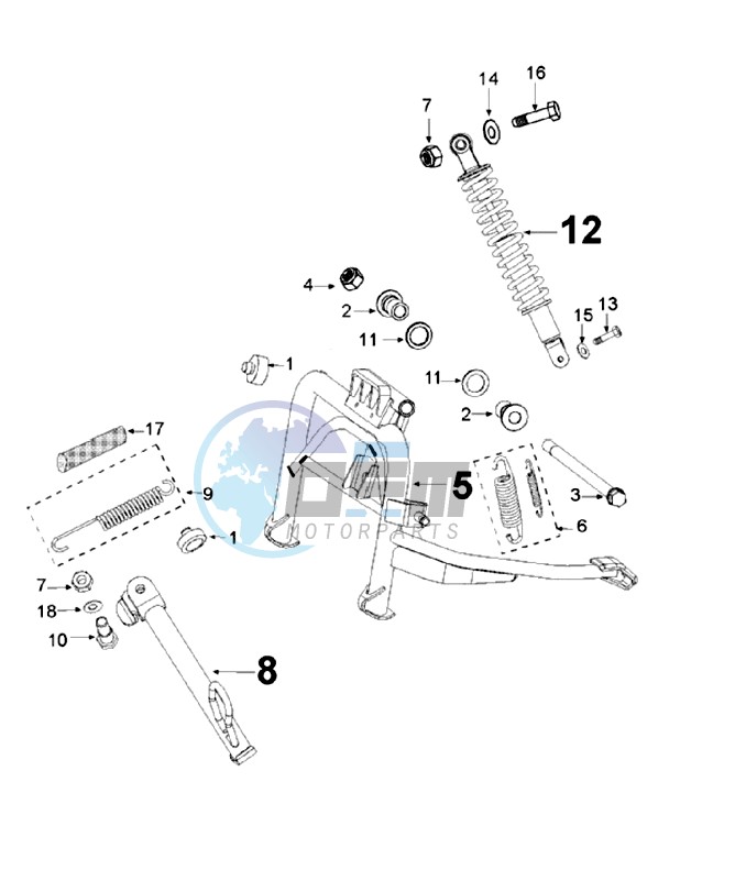 REAR SHOCK AND STAND