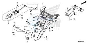 NSS300AD Forza E drawing REAR FENDER (E/ ED/ F/ FO/ MA/ U)